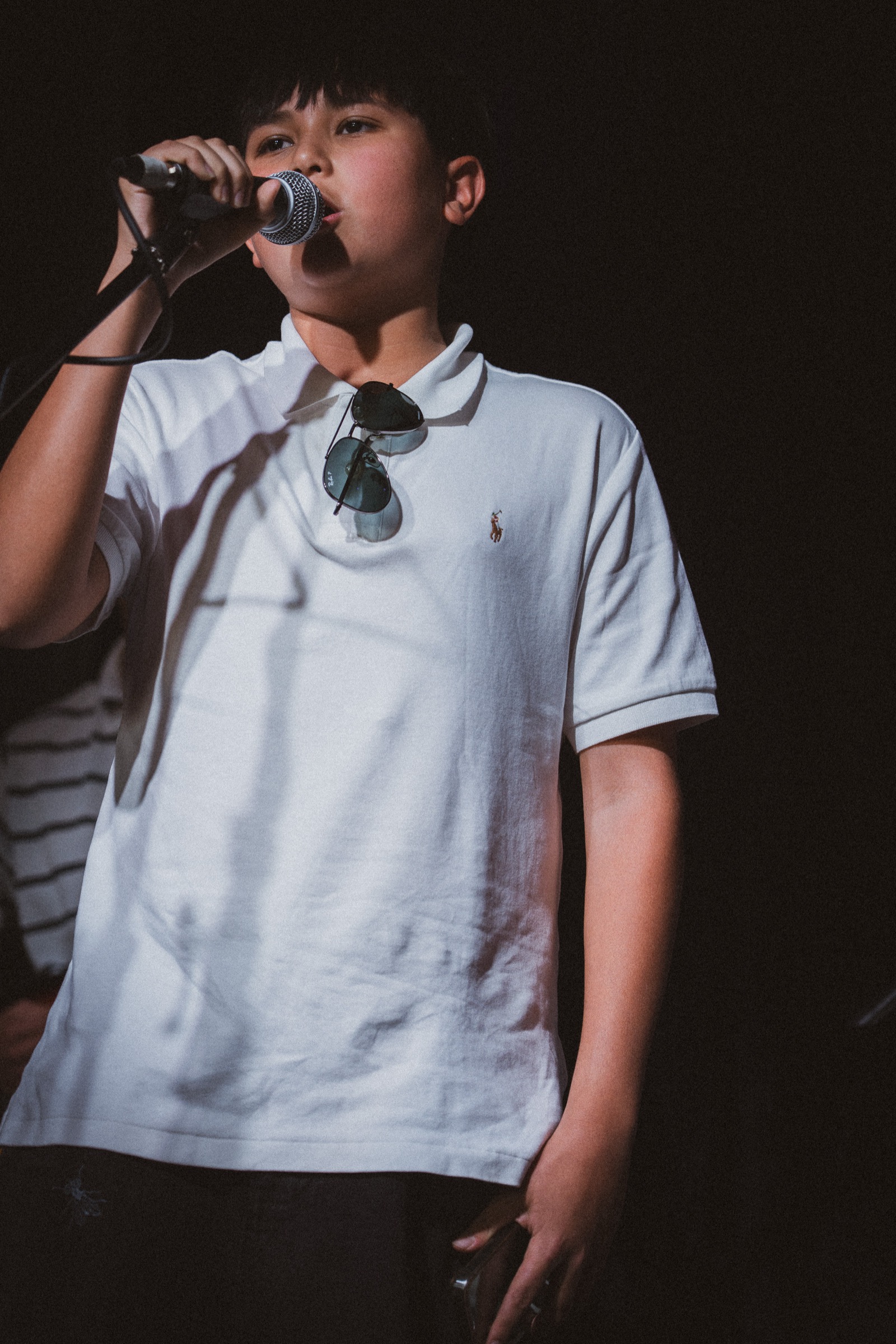 Vocalist singing